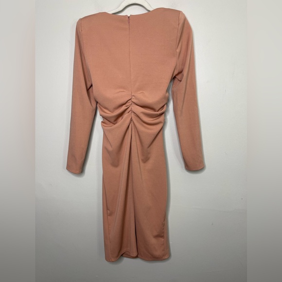 Astr The Label NWT Peach Square neck Bodycon Midi Long Sleeve Dress Sz M - Picture 8 of 11